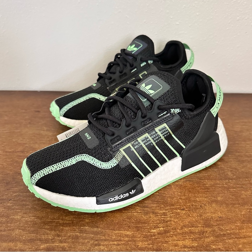 Size 5 - Adidas Originals NMD R1 V2 Black Glory Mint 2022